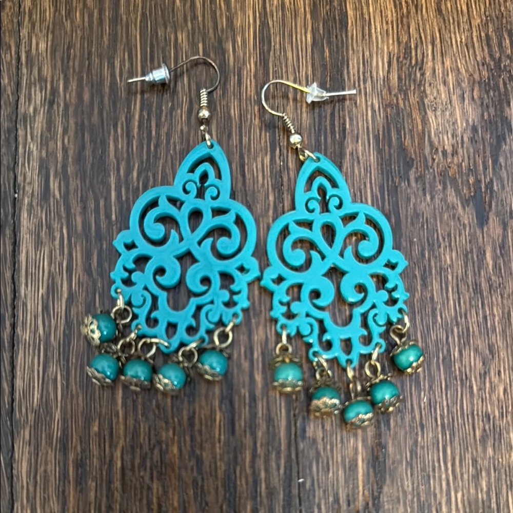 Elegant Teal Earrings